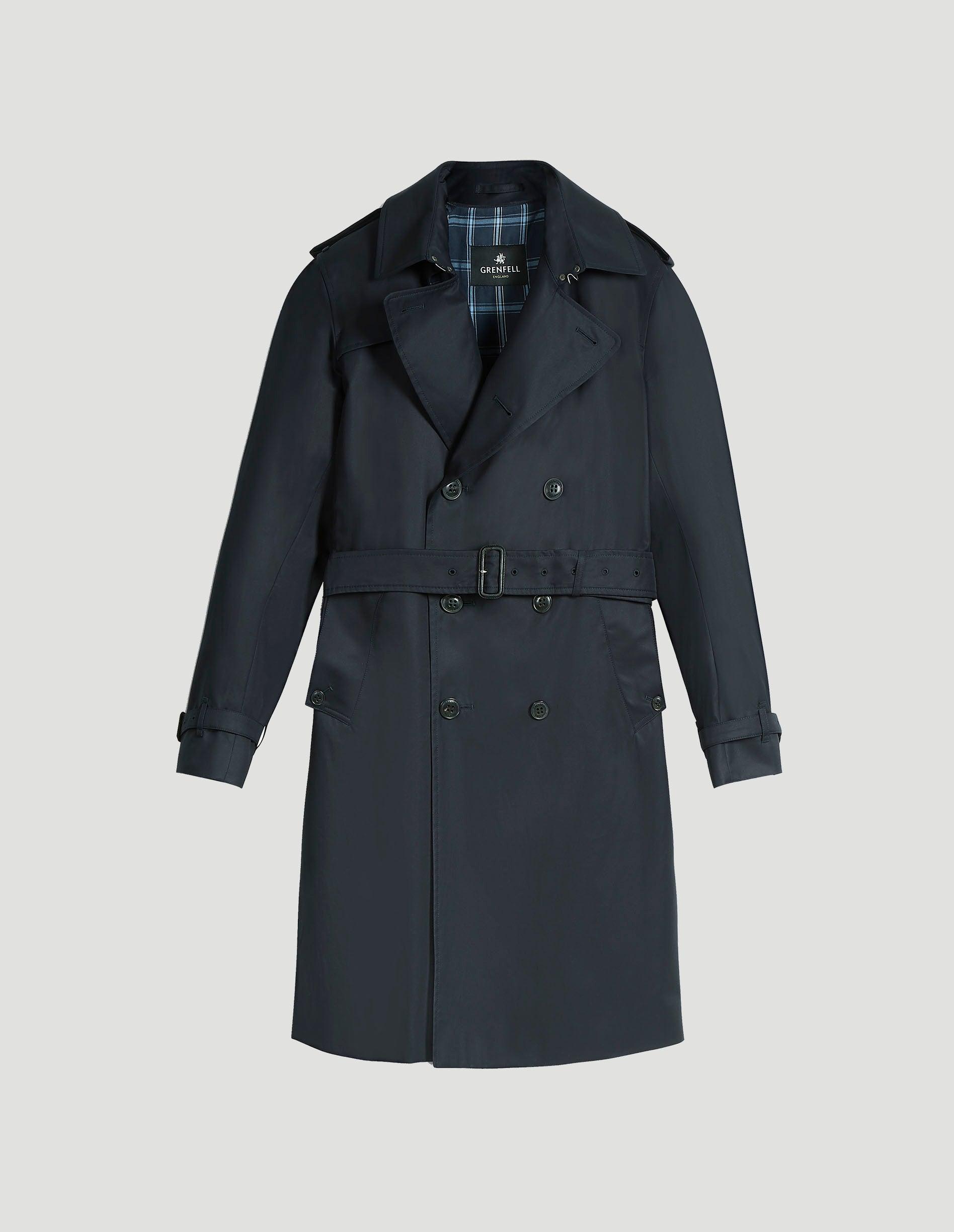 Kensington Trench Coat Grenfell Cloth Navy - Main Image