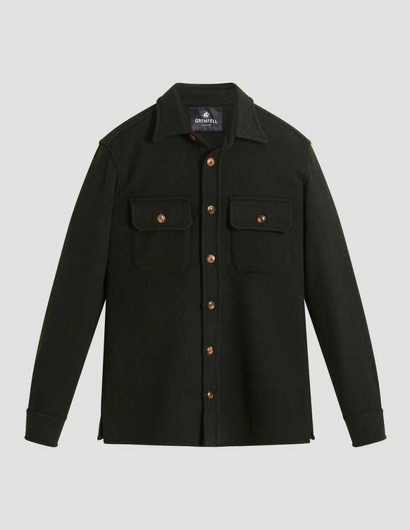 Overshirt Double Faced Wool Green